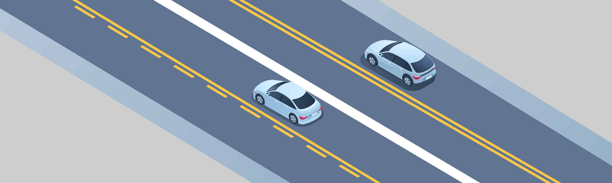 Driving Test Canada - Car Traffic lights & pavement markings - What does the yellow solid line at the left of the vehicles mean?